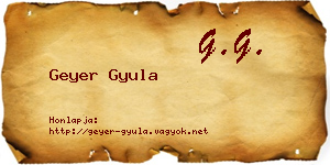 Geyer Gyula névjegykártya